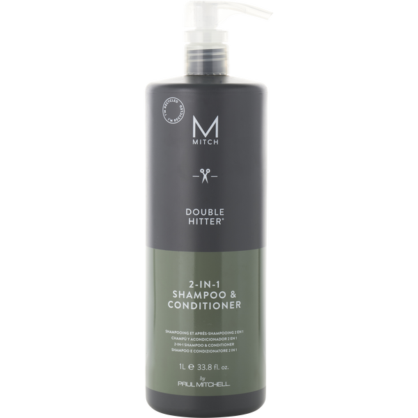 Paul Mitchell Men by Paul Mitchell, Mitch Double Hitter Sulfate Free 2-In1 Shampoo & Conditioner 33.8 oz