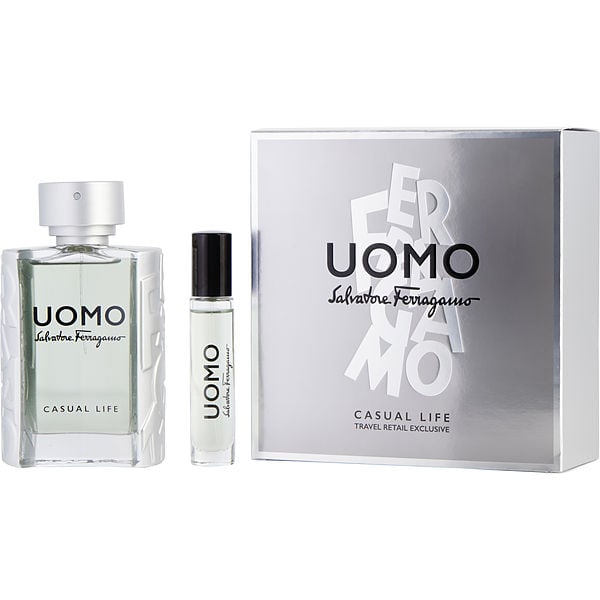 Salvatore Ferragamo Uomo Casual Life by Salvatore Ferragamo, Eau De Toilette Spray 3.4 oz & Eau De Toilette Spray 0.34 oz Mini