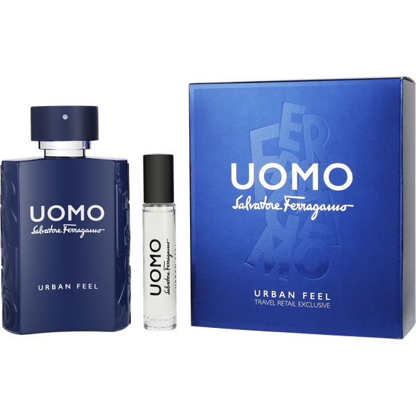 Salvatore Ferragamo Uomo Urban Feel by Salvatore Ferragamo, Eau De Toilette Spray 3.4 oz & Eau De Toilette Spray 0.34 oz Mini