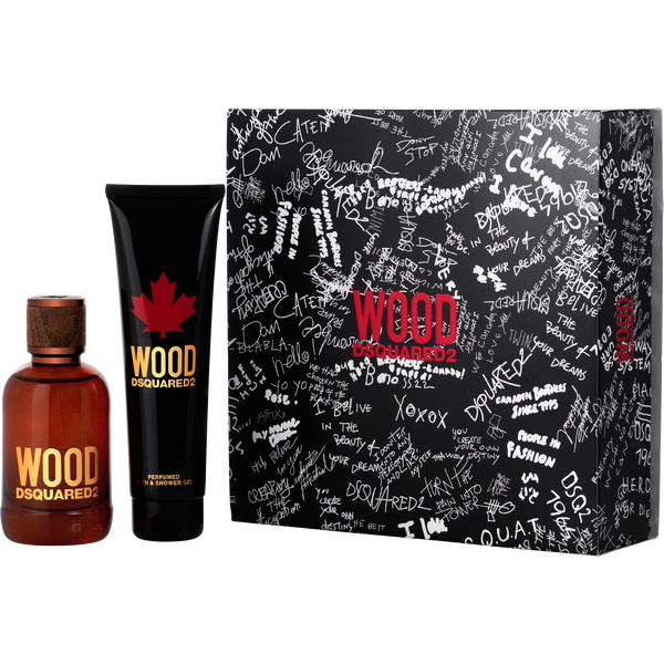 Dsquared2 Wood Eau De Toilette Spray 3.4 oz & Bath And Shower Gel 5 oz
