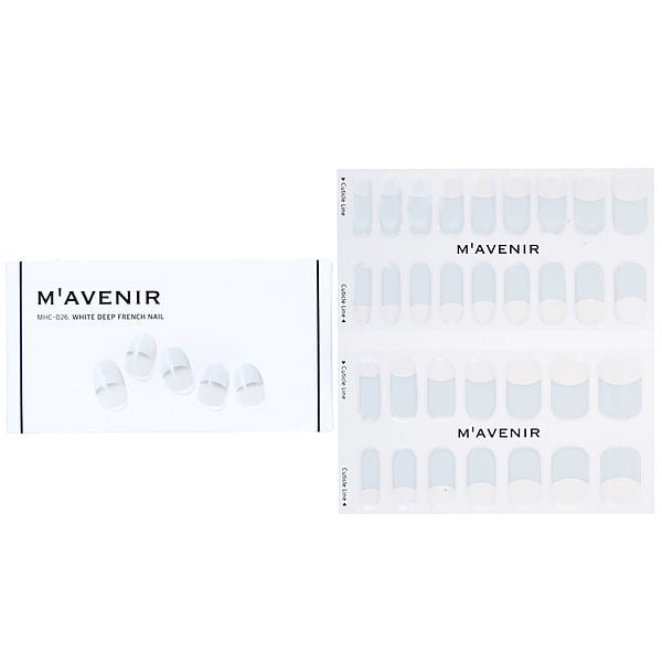 Mavenir Nail Sticker (White) - # White Deep French Nail --32pcs