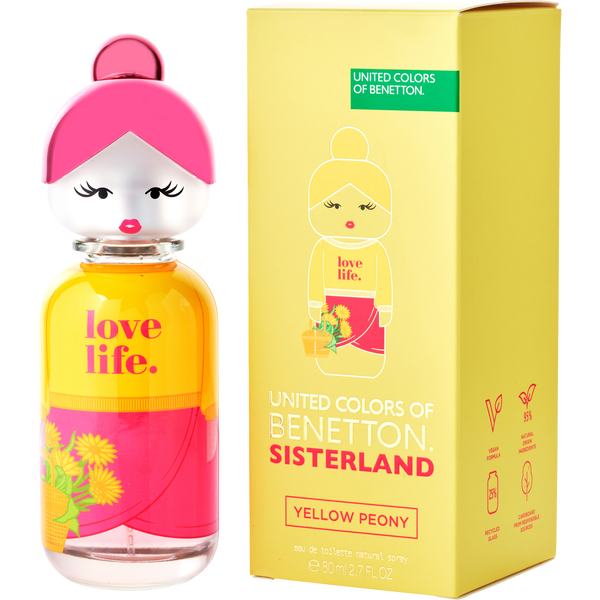 Benetton Sisterland Yellow Peony by Benetton, Eau De Toilette Spray 2.7 oz, image 1 of 2