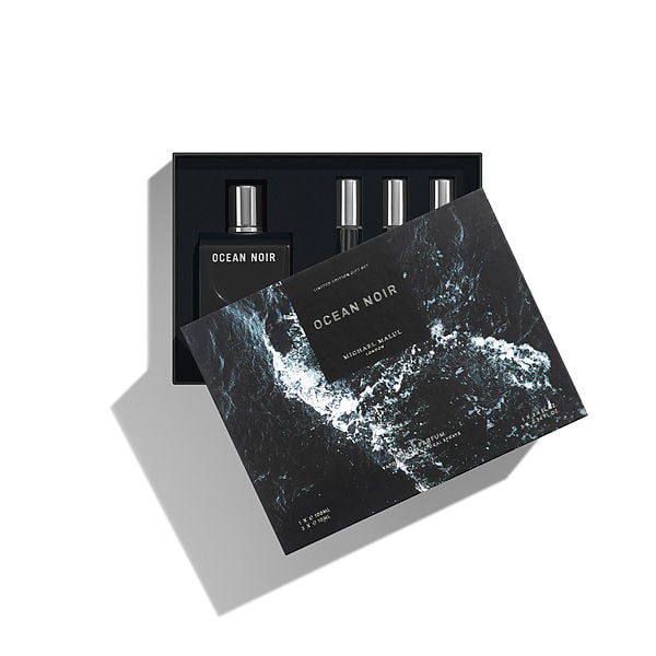 Michael Malul Variety Ocean Noir Eau De Parfum Spray 3.4 oz & Eau De Parfum Spray 0.34 oz Mini & Citizen Jack Absolute Eau De Parfum Spray 0.34 oz Mini & Ktoret 511 Black Tie Eau De Parfum Spray 0.34 oz Mini