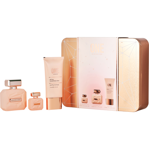 One By Jennifer Lopez by Jennifer Lopez, Eau De Parfum Spray 1.7 oz & Body Lotion 2.5 oz & Eau De Parfum Spray 0.34 oz Mini