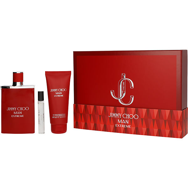 Jimmy Choo Man Extreme Eau De Parfum Spray 3.4 oz & Shower Gel 3.4 oz & Eau De Parfum Spray 0.25 oz