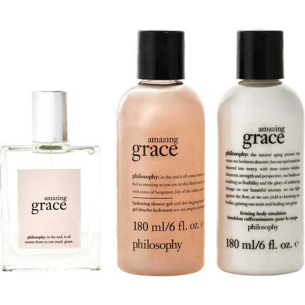 Philosophy Amazing Grace by Philosophy, Eau De Toilette Spray 2 oz & Body Emulsion 6 oz & Shampoo, Bath & Shower Gel 6 oz