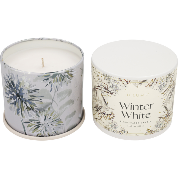 Illume Winter White Vanity Tin Candle 11.8 oz