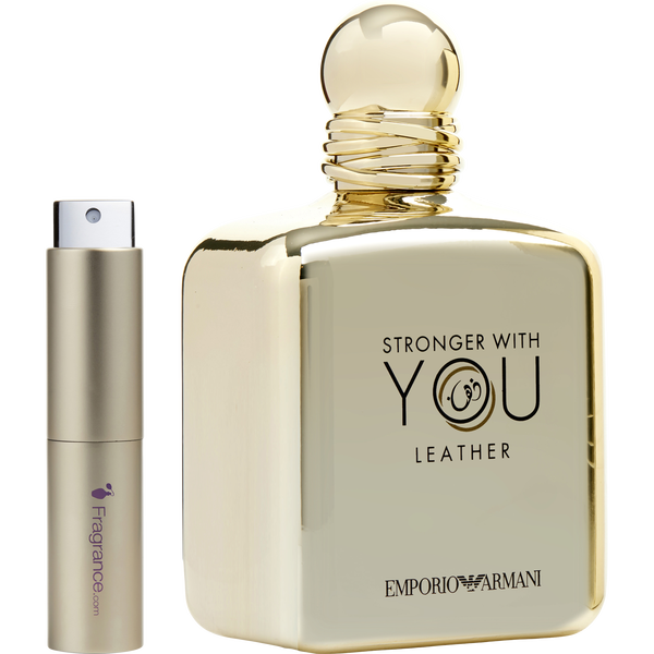 Emporio Armani Stronger With You Leather by Giorgio Armani, Eau De Parfum Spray 0.27 oz Travel Spray