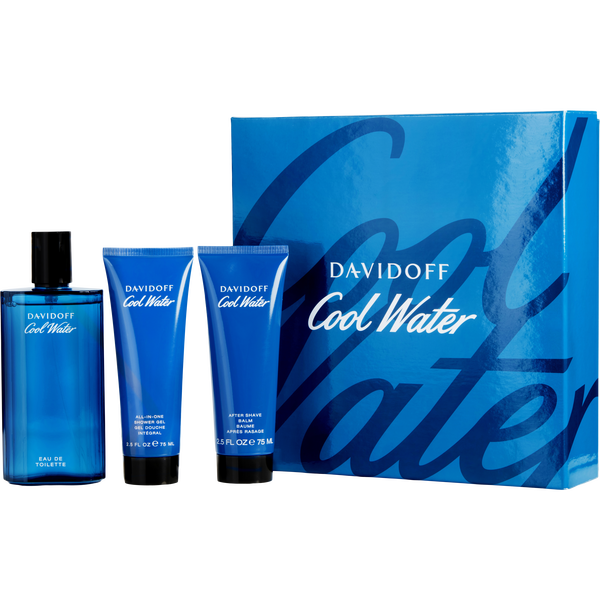 Cool Water Eau De Toilette Spray 4.2 oz & Aftershave Balm 2.5 oz & Shower Gel 2.5 oz