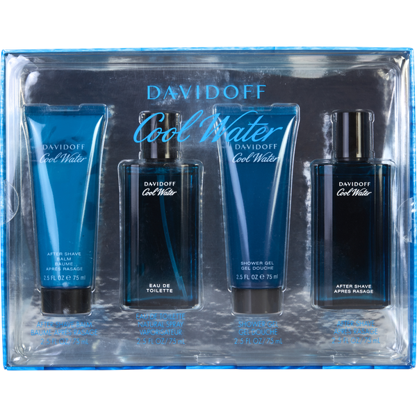 Cool Water Eau De Toilette Spray 2.5 oz & Aftershave 2.5 oz & Aftershave Balm 2.5 oz & Shower Gel 2.5 oz