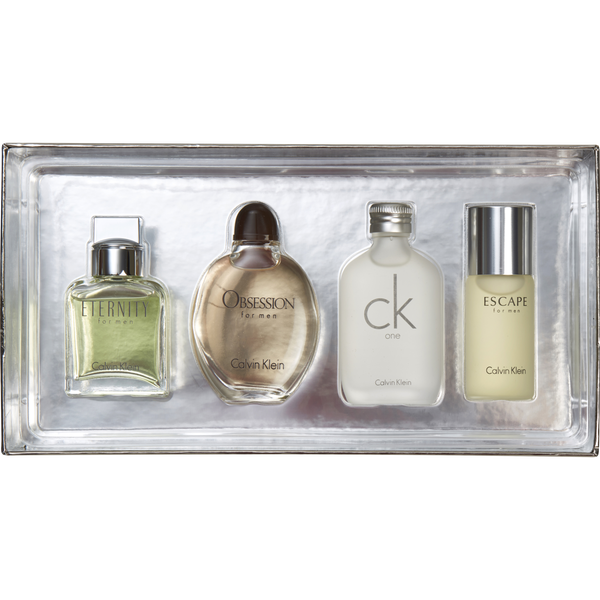 Calvin Klein Variety by Calvin Klein, 4 Piece Mens Mini Variety With Eternity & Obsession & Ck One & Escape And All Are Eau De Toilette 0.5 oz Minis