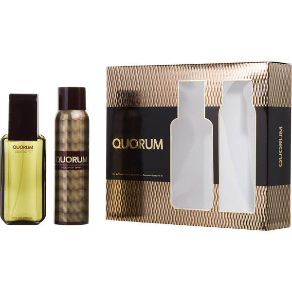 Quorum Eau De Toilette Spray 3.4 oz & Deodorant Spray 5 oz