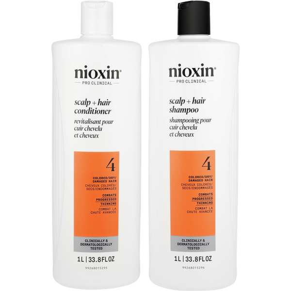 Nioxin by Nioxin, System 4 Scalp Therapy Conditioner And Cleanser Shampoo For Colored Hair With Progressed Thinning Liter Duo