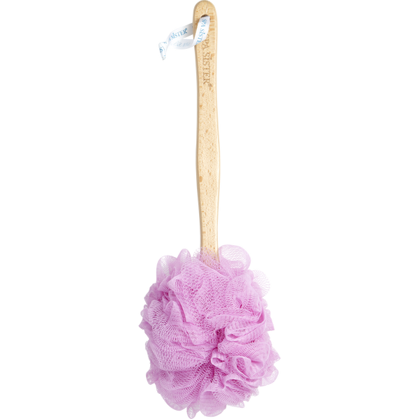Spa Accessories Net Sponge Stick (Beech Wood) - Pink -