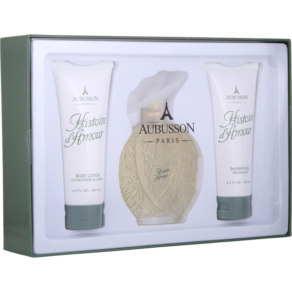 Histoire d'Amour Eau De Toilette Spray 3.4 oz & Body Lotion 3.4 oz & Shower Gel 3.4 oz