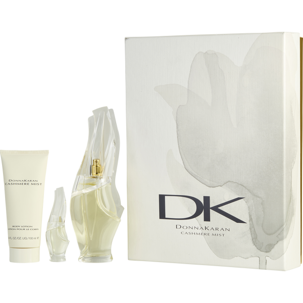 Cashmere Mist Eau De Parfum Spray 3.4 oz & Body Lotion 3.4 oz & Eau De Parfum 0.15 oz Mini