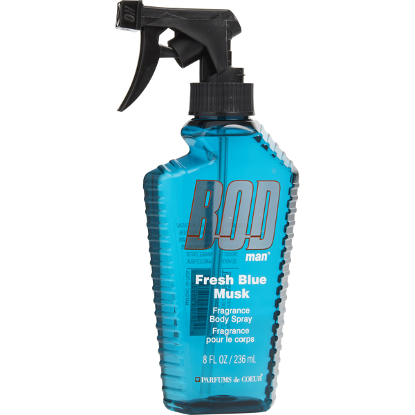 Bod Man Fresh Blue Musk by Bod Man, Fragrance Body Spray 8 oz