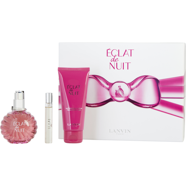 Eclat De Nuit by Lanvin, Eau De Parfum Spray 3.3 oz & Body Lotion 3.4 oz & Eau De Parfum Spray 0.25 oz Mini