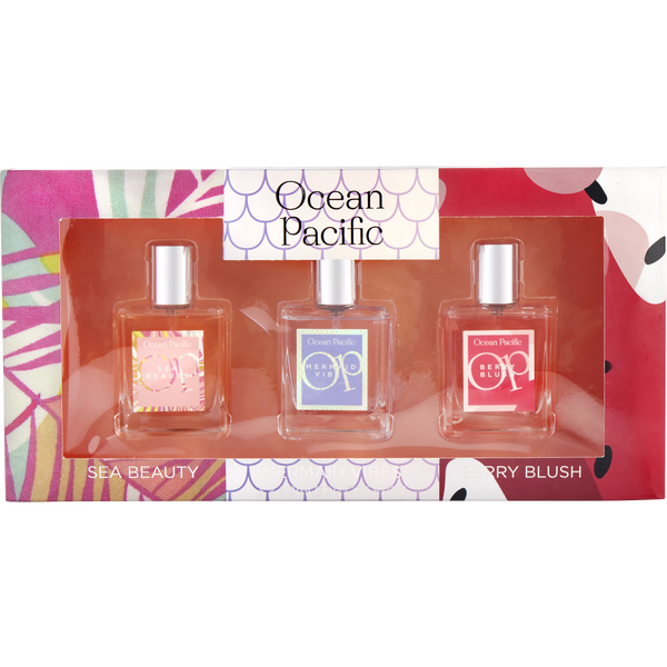 Ocean Pacific Variety by Ocean Pacific, 3 Piece Variety Set Includes Sea Beauty & Mermaid Vibes & Berry Blush And All Are Eau De Parfum Spray 1 oz