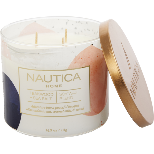 Nautica Teakwood & Sea Salt by Nautica, Candle 14.5 oz