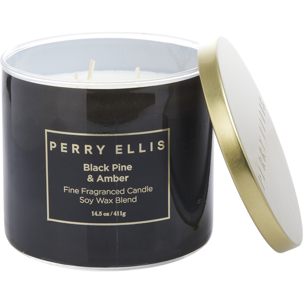 Perry Ellis Black Pine & Amber by Perry Ellis, Candle 14.5 oz