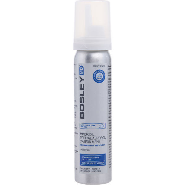 Bosley by Bosley, Bosleymd Hair Regrowth Treatment For Men Minoxidil Topical Aerosol 5% - One Month Supply (Foam) 2.11 oz