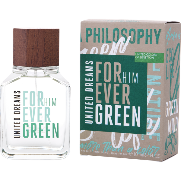 Benetton United Dreams Forever Green by Benetton, Eau De Toilette Spray 3.4 oz