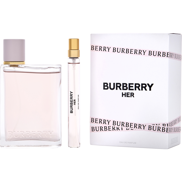 Burberry Her by Burberry, Eau De Parfum Spray 3.3 oz & Eau De Parfum Spray 0.33 oz Mini