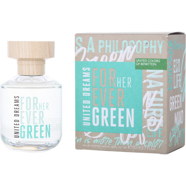 Benetton United Dreams Forever Green by Benetton, Eau De Toilette Spray 2.7 oz