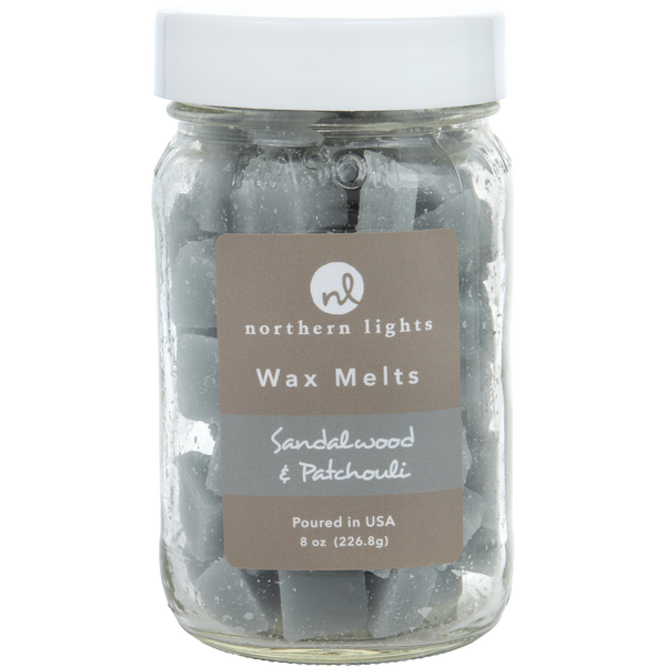Sandalwood & Patchouli by Northern Lights, Simmering Fragrance Chips - Jar Containing 100 Melts 7 oz