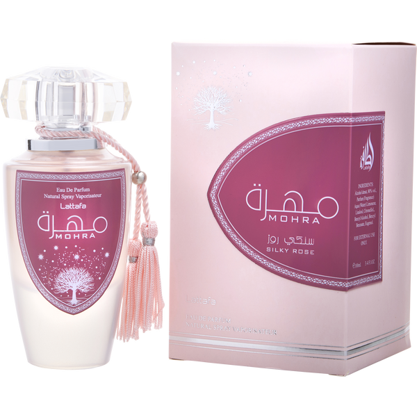 Lattafa Mohra Silky Rose by Lattafa, Eau De Parfum Spray 3.4 oz