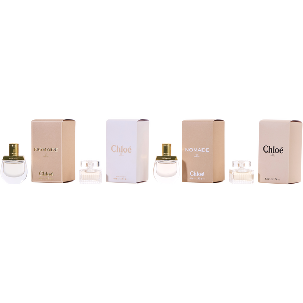 Chloe Variety by Chloe, Set-4 Piece Womens Variety Nomade Eau De Parfum & Chloe Rose Tangerine Eau De Toilette & Chloe Eau De Parfum & Nomade Eau De Toilette And All 0.16 oz Minis