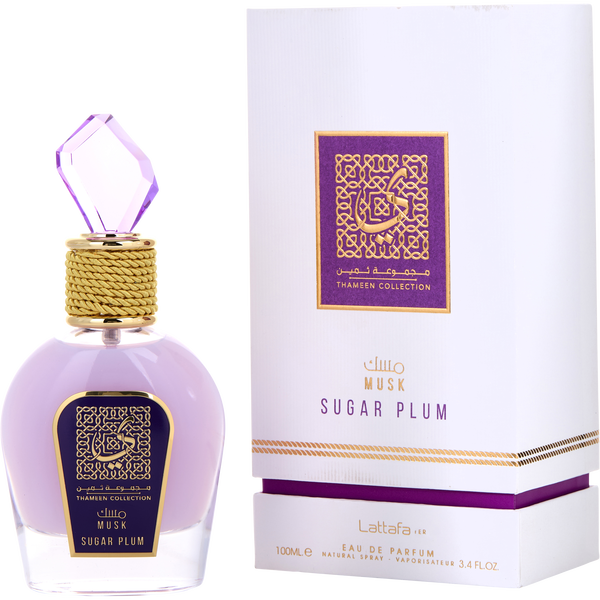 Lattafa Musk Sugar Plum by Lattafa, Eau De Parfum Spray (Thameen Collection) 3.4 oz
