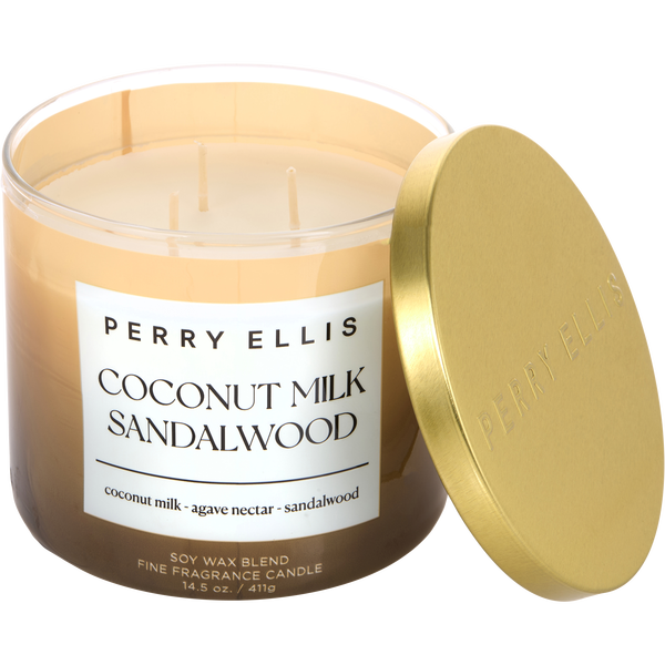 Perry Ellis Coconut Milk & Sandalwood by Perry Ellis, Scented Candle 14.5 oz