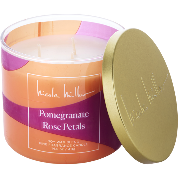 Nicole Miller Pomegranate Rose by Nicole Miller, Soy Wax Blend Candle 14.5 oz