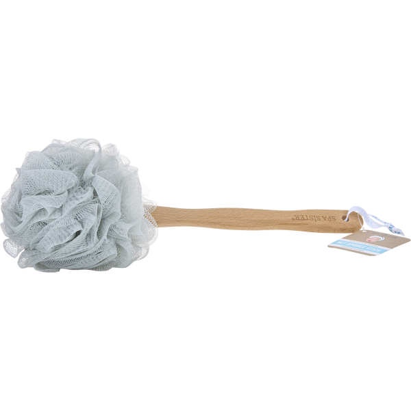 Spa Accessories Net Sponge Stick (Beech Wood) - Grey