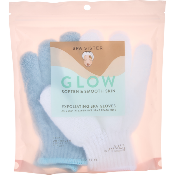 Spa Accessories by Spa Accessories, Spa Sister Twin Exfoliating Gloves Treatment (Marine Mist & White)