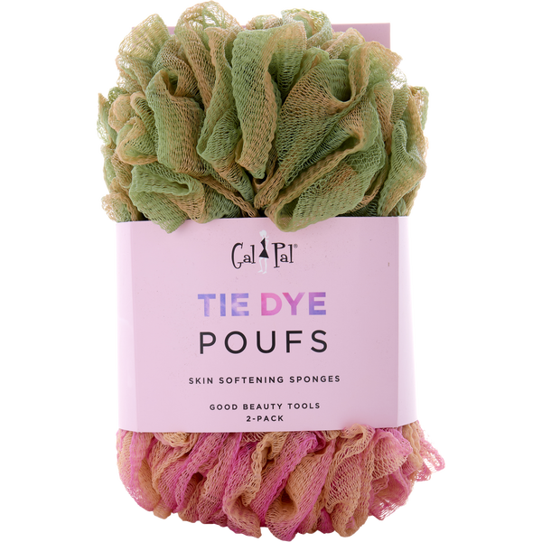 Spa Accessories by Spa Accessories, Tie Dye Skin Softening Sponges 2 Pack (Peach Nougat/Jade)