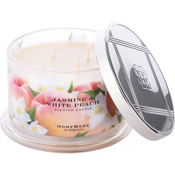 Homeworx Jasmine & White Peach by Slatkin + Co., Scented Candle 18 oz