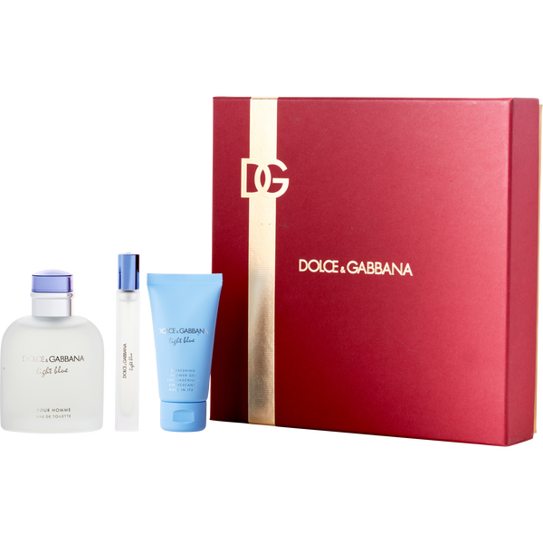 D & G Light Blue by Dolce & Gabbana, Eau De Toilette Spray 4.2 oz & Shower Gel 1.7 oz & Eau De Toilette Spray 0.34 oz Mini, image 1 of 2