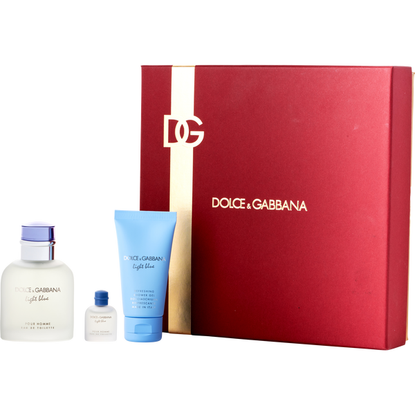 D & G Light Blue by Dolce & Gabbana, Eau De Toilette Spray 2.5 oz & Shower Gel 1.7 oz & Eau De Toilette Spray 0.15 oz Mini, image 1 of 2