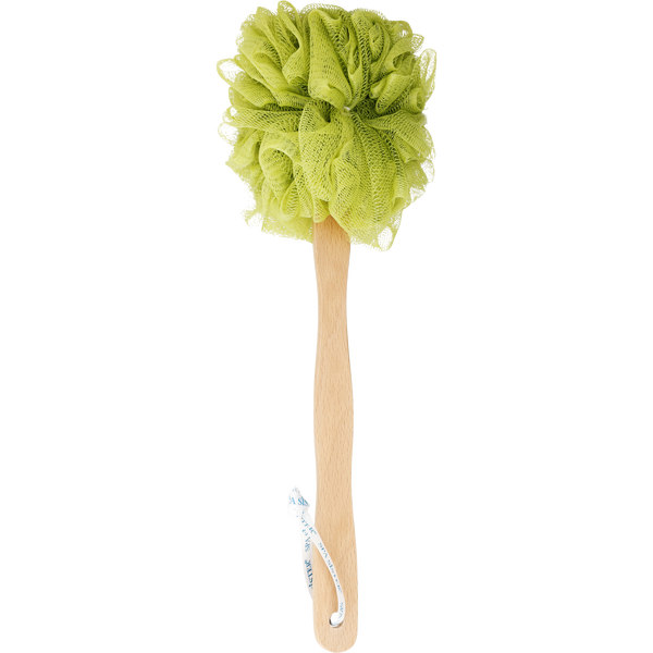 Spa Accessories Net Sponge Stick (Beech Wood) - Green