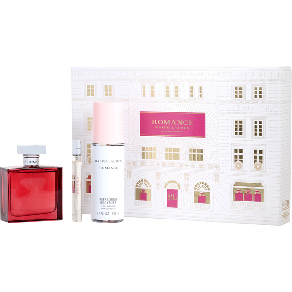 Romance Intense by Ralph Lauren, Eau De Parfum Spray 3.4 oz & Body Mist 5.1 oz & Eau De Parfum Spray 0.34 oz Mini