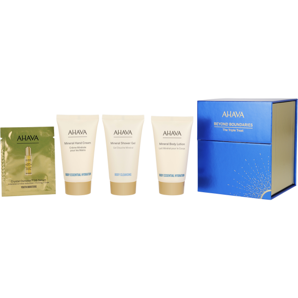 Ahava by Ahava, Beyond Boundaries The Triple Treat Set: Deadsea Water Mineral Body Lotion + Mineral Shower Gel + Mineral Hand Cream --3x40ml/1.3oz