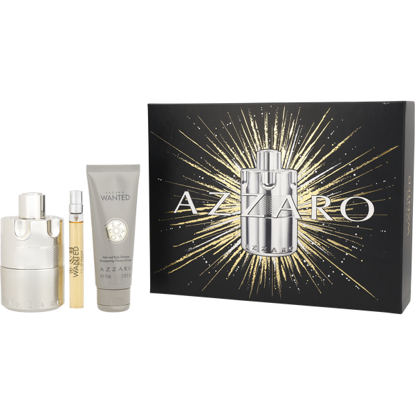 Azzaro Wanted by Azzaro, Eau De Parfum Spray 3.4 oz & Hair And Body Shampoo 2.5 oz & Eau De Parfum Spray 0.33 oz Mini, image 1 of 2