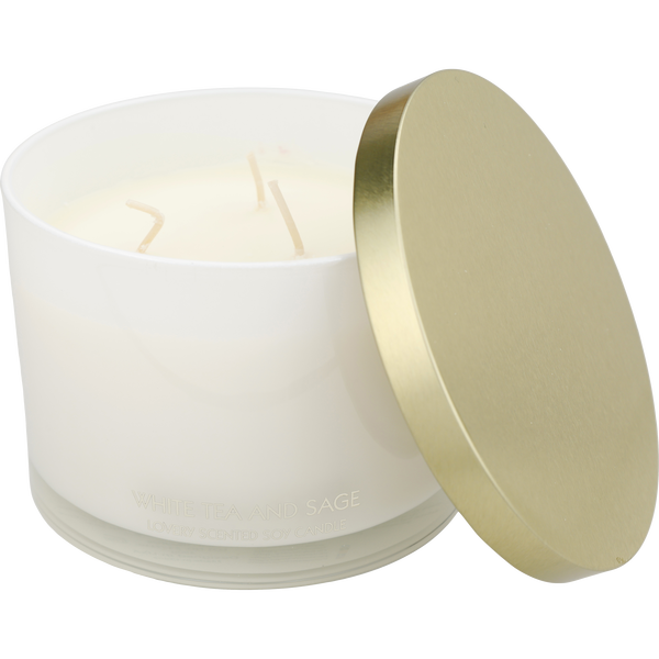 Lovery White Tea And Sage by Lovery, 3 Wick Scented Soy Candle 13 oz