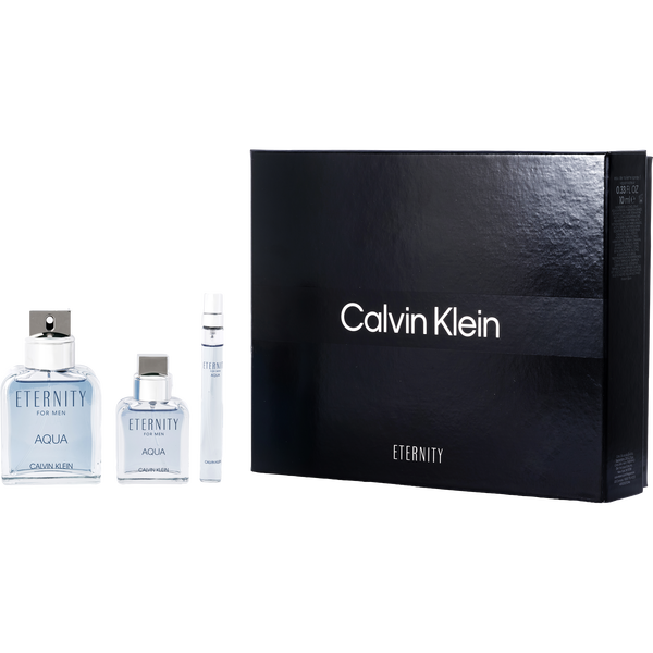 Eternity Aqua by Calvin Klein, Eau De Toilette Spray 3.4 oz & Eau De Toilette Spray 1 oz & Eau De Toilette Spray 0.33 oz Mini, image 1 of 2