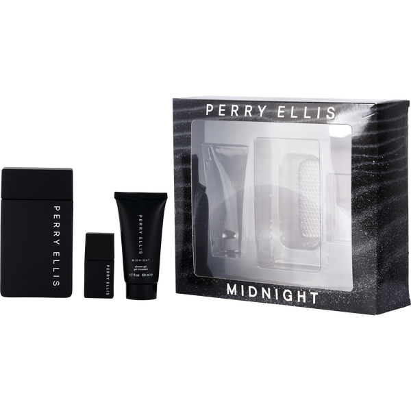 Perry Ellis Midnight by Perry Ellis, Eau De Toilette Spray 3.4 oz & Shower Gel 1.7 oz & Eau De Toilette Spray 0.25 oz Mini, image 1 of 2