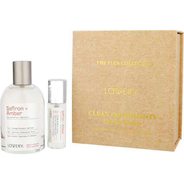 Lovery Saffron + Amber by Lovery, Eau De Parfum Spray 3.38 oz & Eau De Parfum Spray 0.33 oz Mini, image 1 of 2