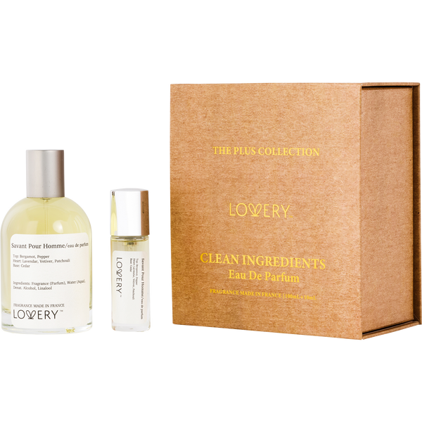 Lovery Savant Pour Homme by Lovery, Eau De Parfum Spray 3.38 oz & Eau De Parfum Spray 0.33 oz Mini